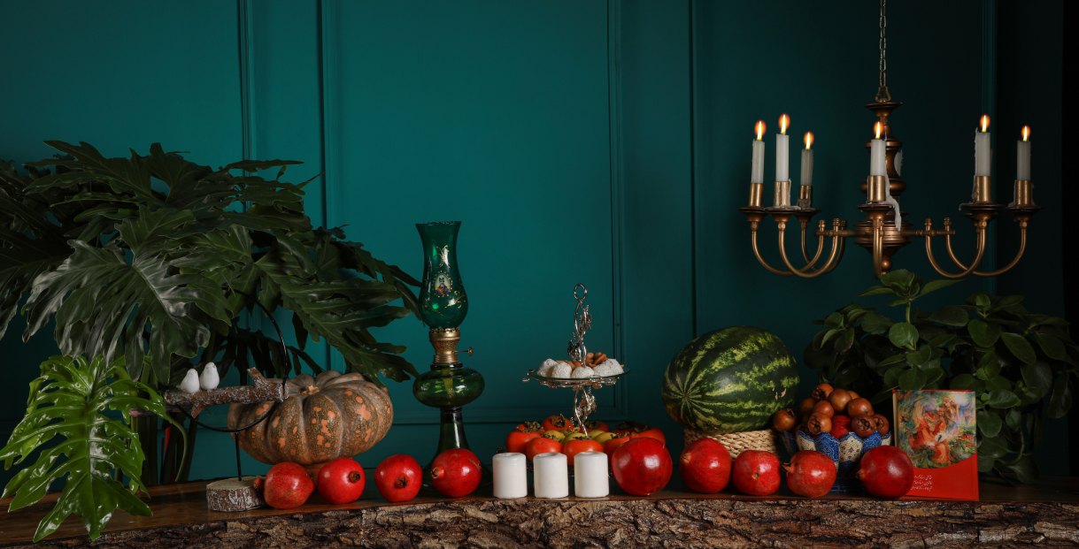 On Yalda's Eve, Iranians make merry and eat festive foods including nuts and fruits, especially pomegranates and watermelons.
